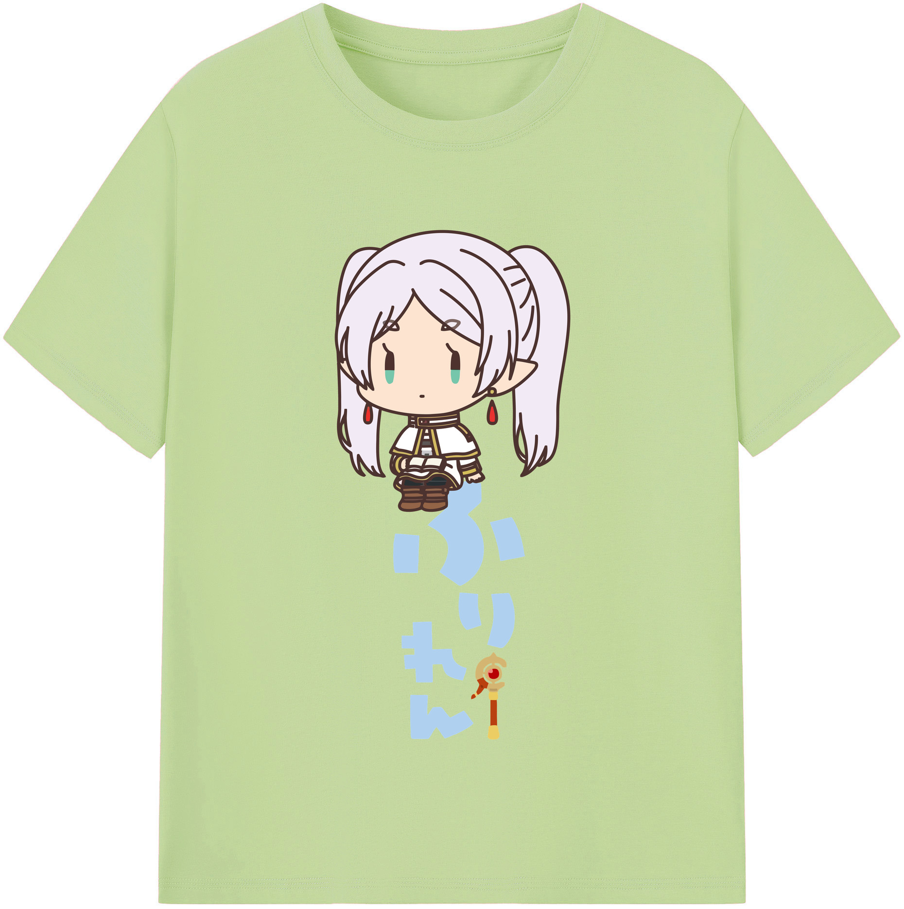（画像用） 葬送のフリーレン Frieren 綿100％半袖Tシャツ（フロントプリント）